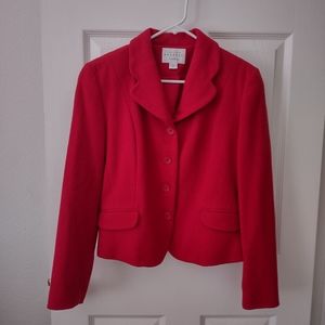 Express Red Wool Blazer 7/8 Vintage